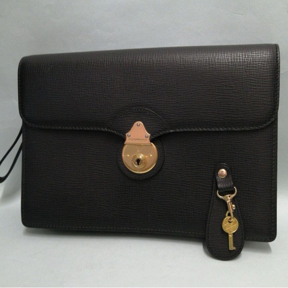Burberry Black Vintage Clutch with lock/key